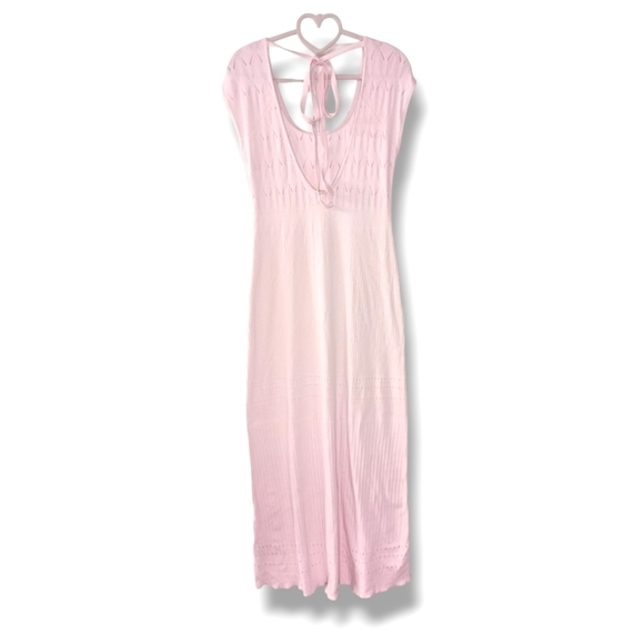 NWOT Free People Robin Seamless Midi Dress In Pink Size M/L - Picture 4 of 7